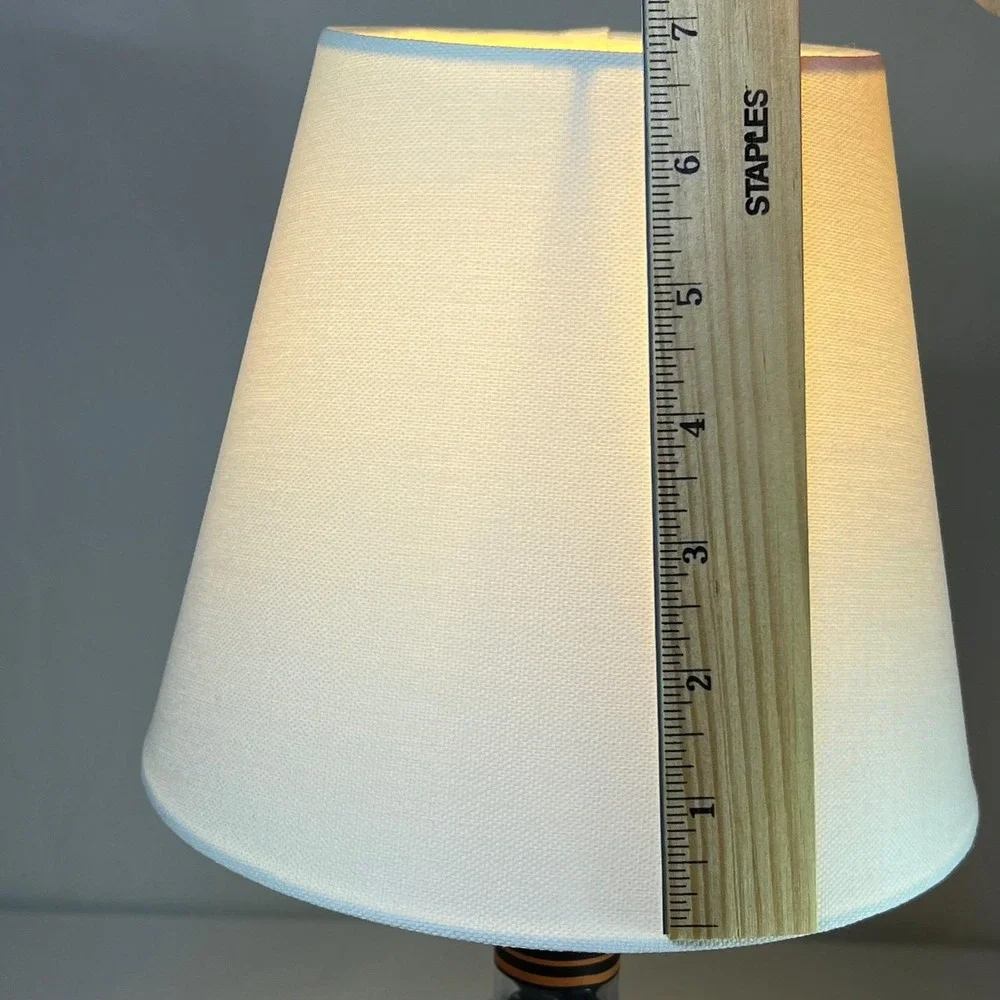 Stagg Bourbon Whiskey Bottle Lamp with Black River Stones and White Shade 15.5in